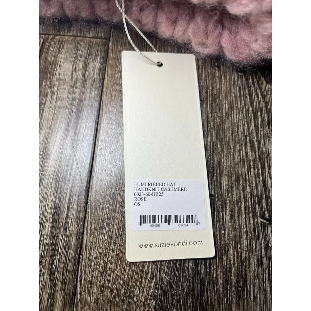 Suzie Kondi NWT The Lumi Ribbed Beanie in Cashmere in Rose_5